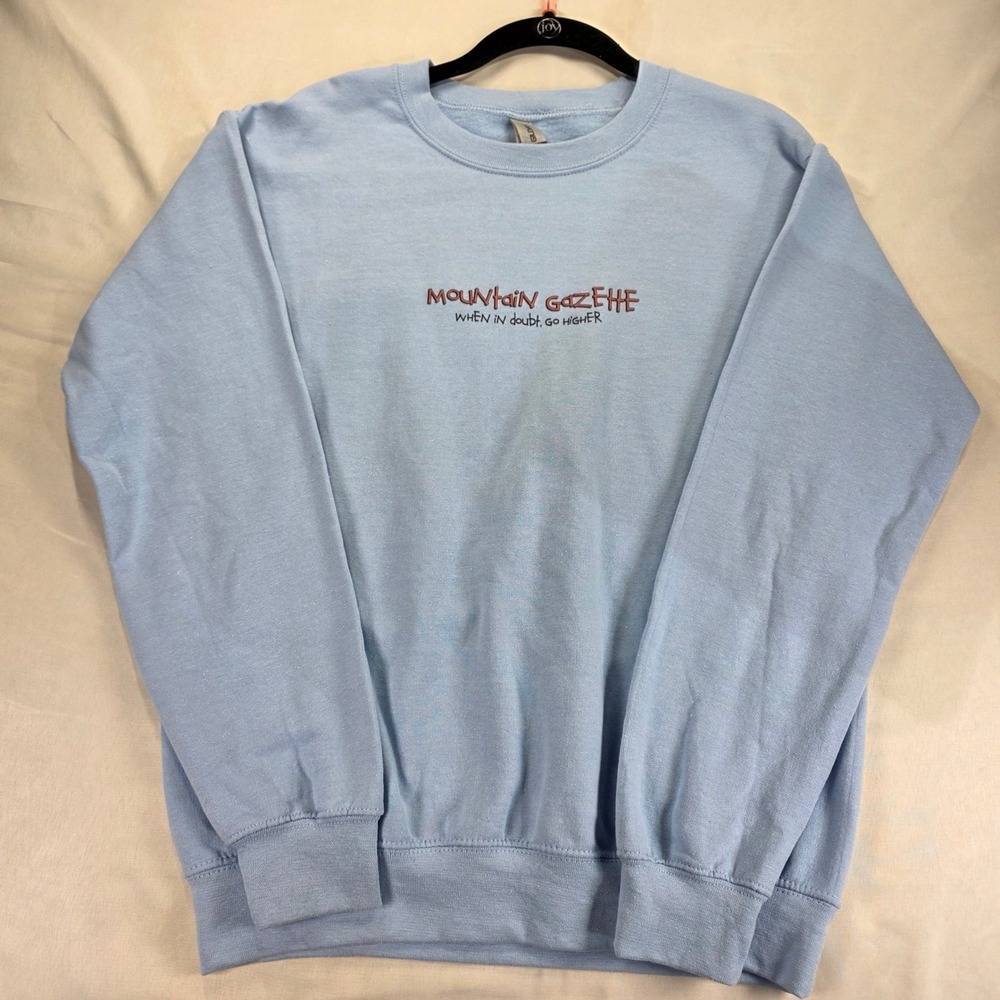 Calvin&Hobbs Mountain Gazette Snowboard Sweatshirt Light Blue size S Heavy Blend